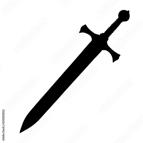 Sword silhouette vector icon sign symbol illustration design.