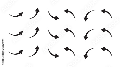 set of curve arrows