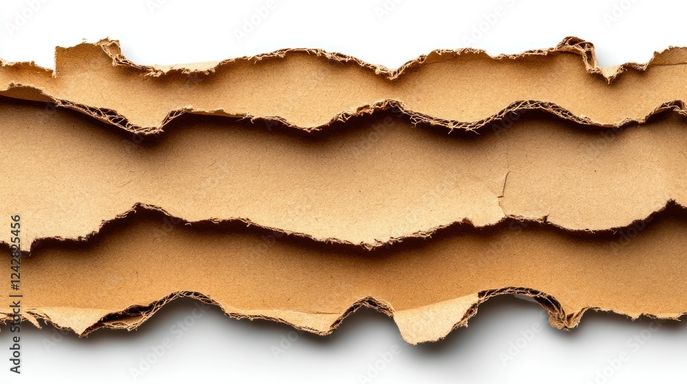 Ripped cardboard texture, paper background, package tearing, close-up Ripped cardboard texture, paper background, package tearing, close-up