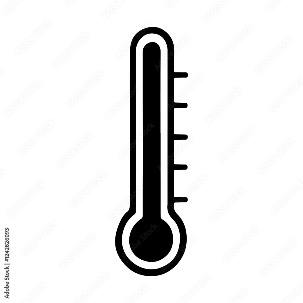 Thermometer silhouette vector icon sign symbol illustration design. Thermometer silhouette vector icon sign symbol illustration design.