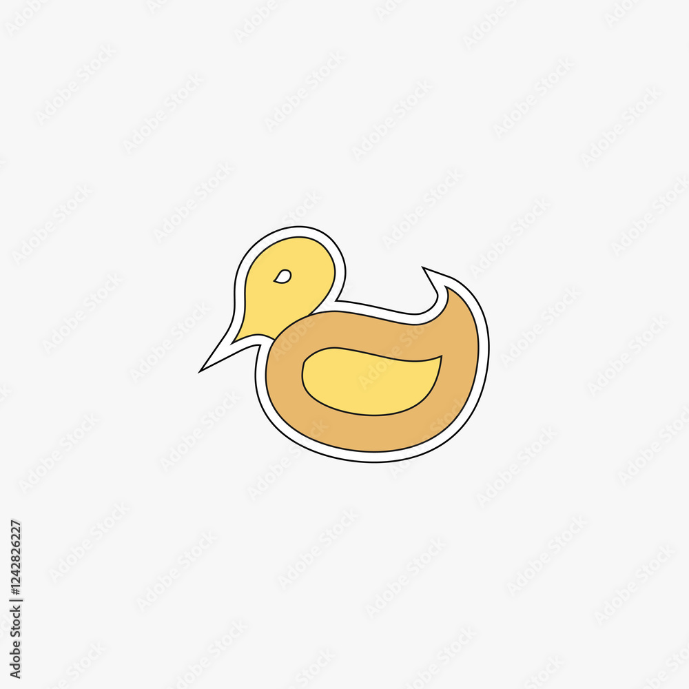 Flat design duck vector on plain background, perfect for icon, presentation, and modern design. Flat design duck vector on plain background, perfect for icon, presentation, and modern design.