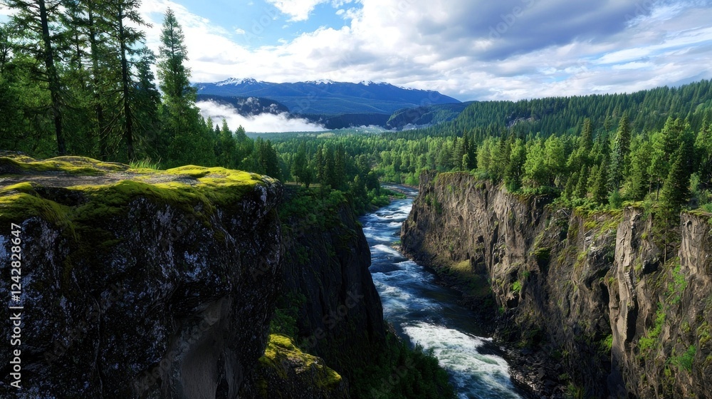 Mountain River Waterfall Landscape Mountain River Waterfall Landscape