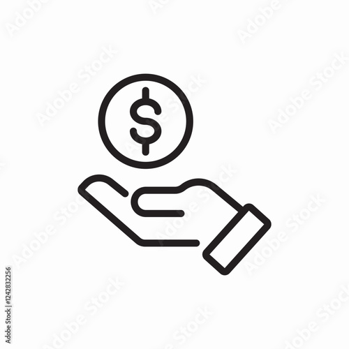 hand money icon vector sign