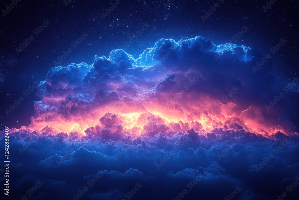 Fototapeta premium Thunder Rumbles as Lightning Strikes in the Distance