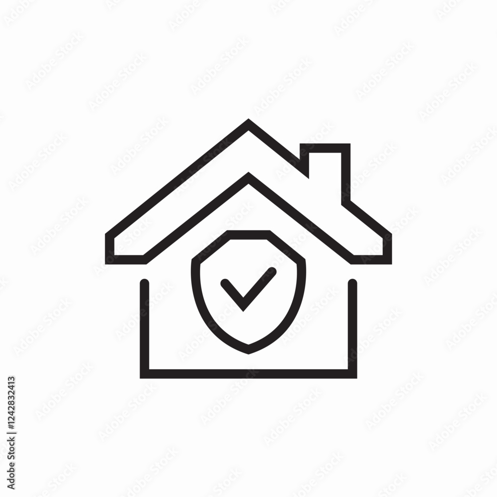 House shield protection icon vector sign House shield protection icon vector sign