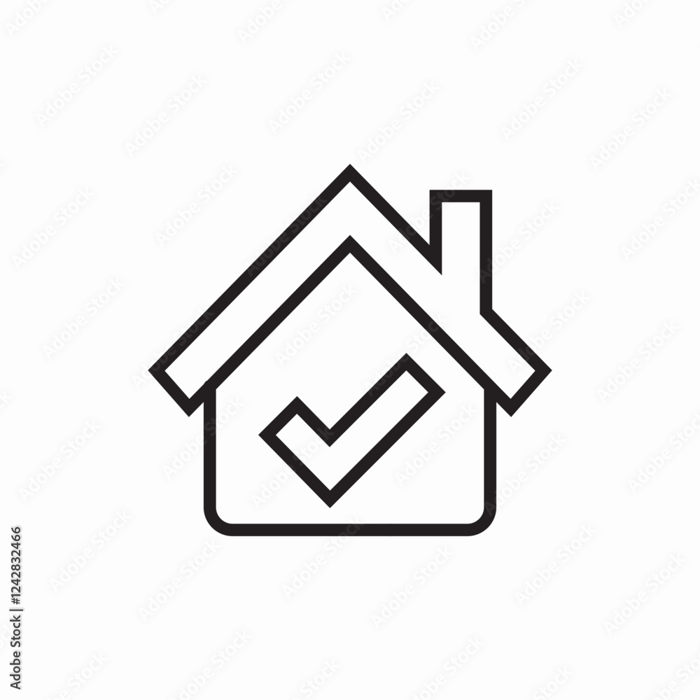 House approved check icon vector sign House approved check icon vector sign