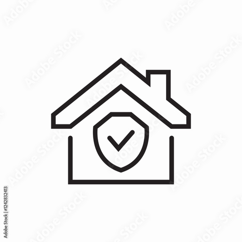 House shield protection icon vector sign
