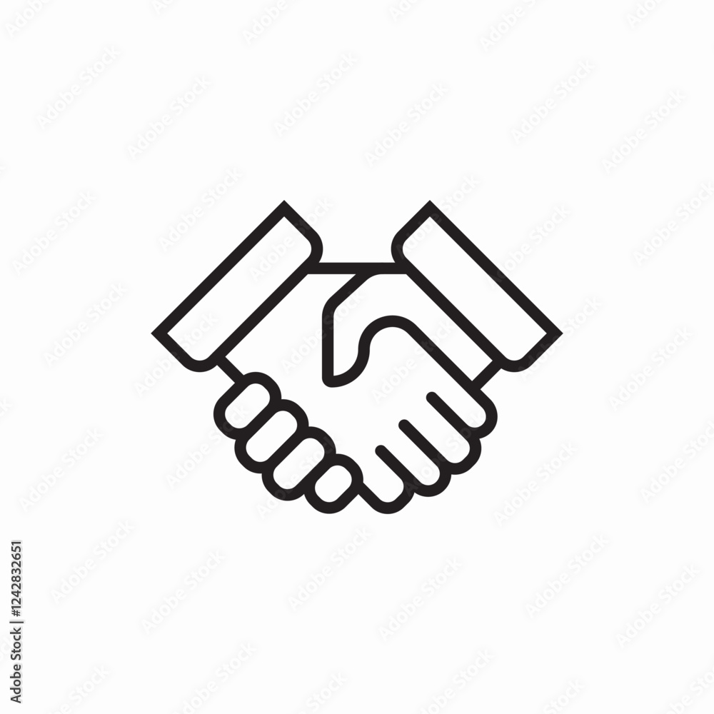 Real estate handshake icon vector sign Real estate handshake icon vector sign