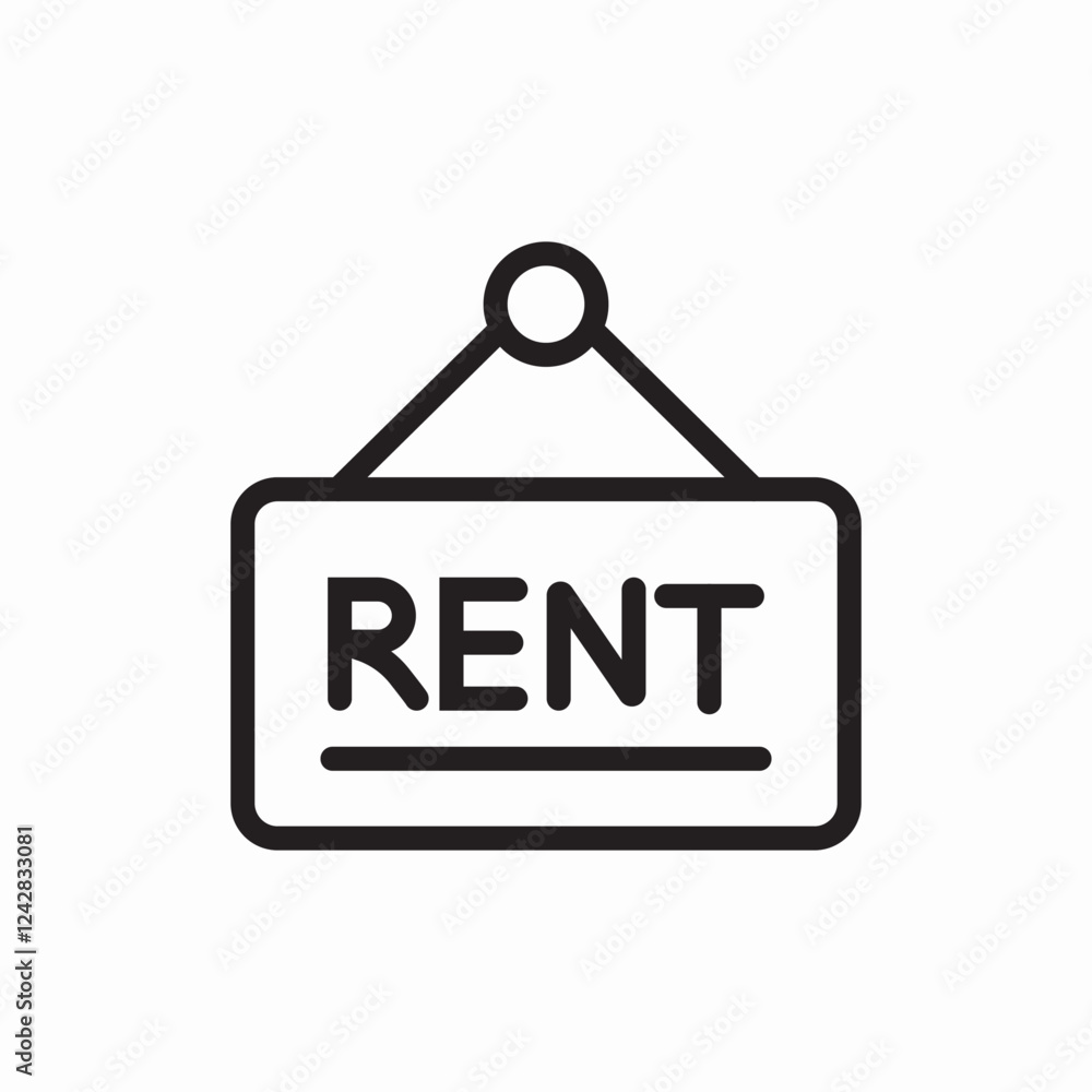 Rent board property icon vector sign Rent board property icon vector sign