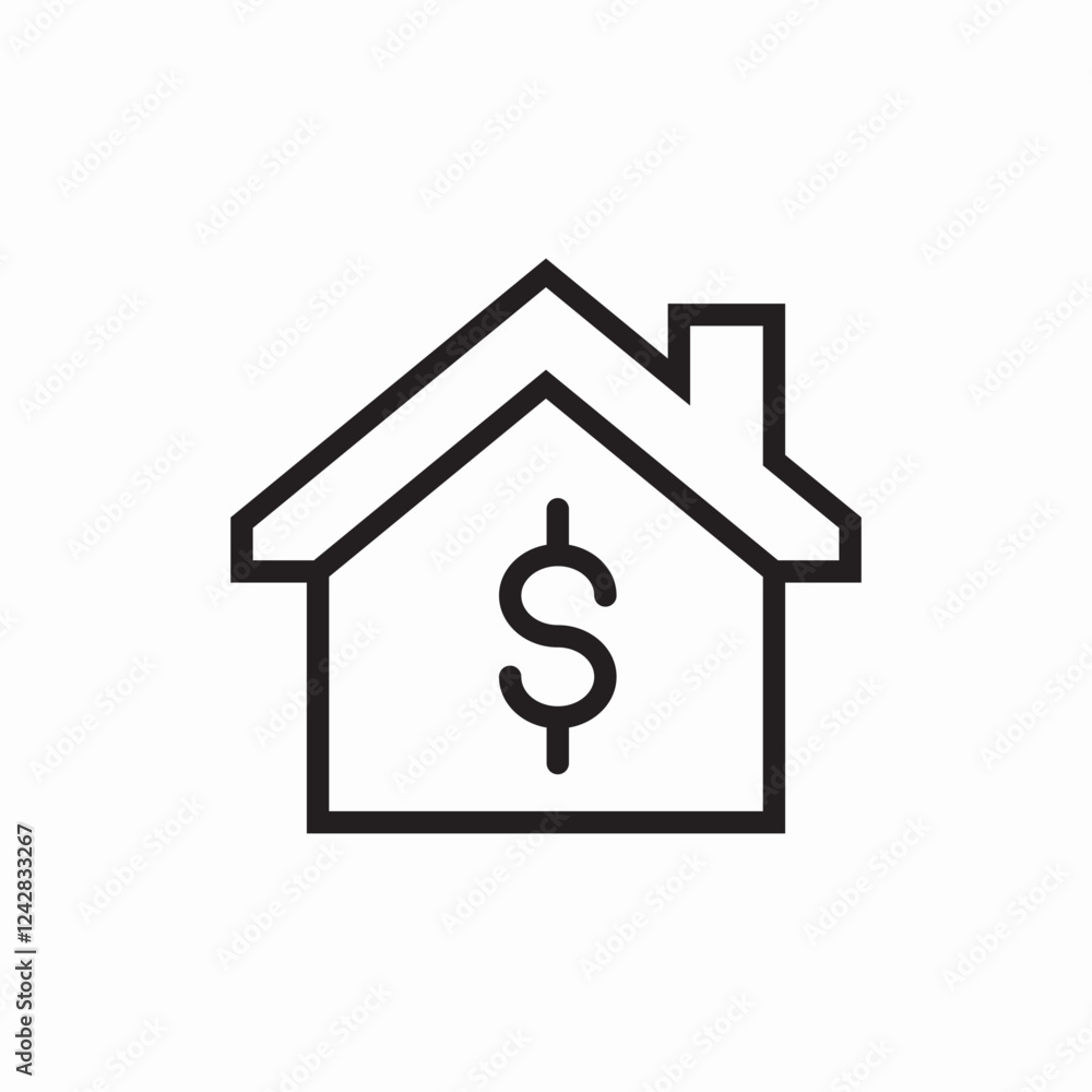 House price money icon vector sign House price money icon vector sign
