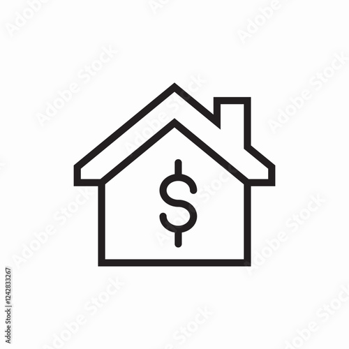 House price money icon vector sign