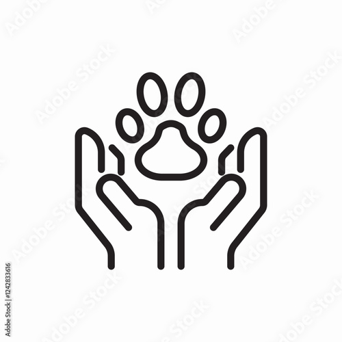 Pet care protection icon vector sign