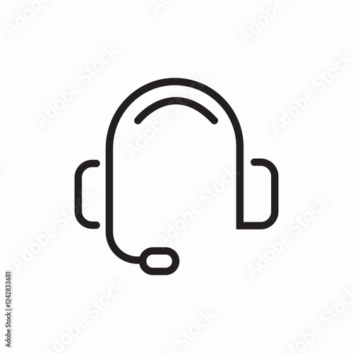 Customer support headset icon vector sign