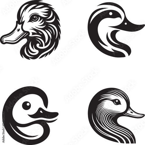 Duck Face Silhouette Collection - Artistic and Modern Designs