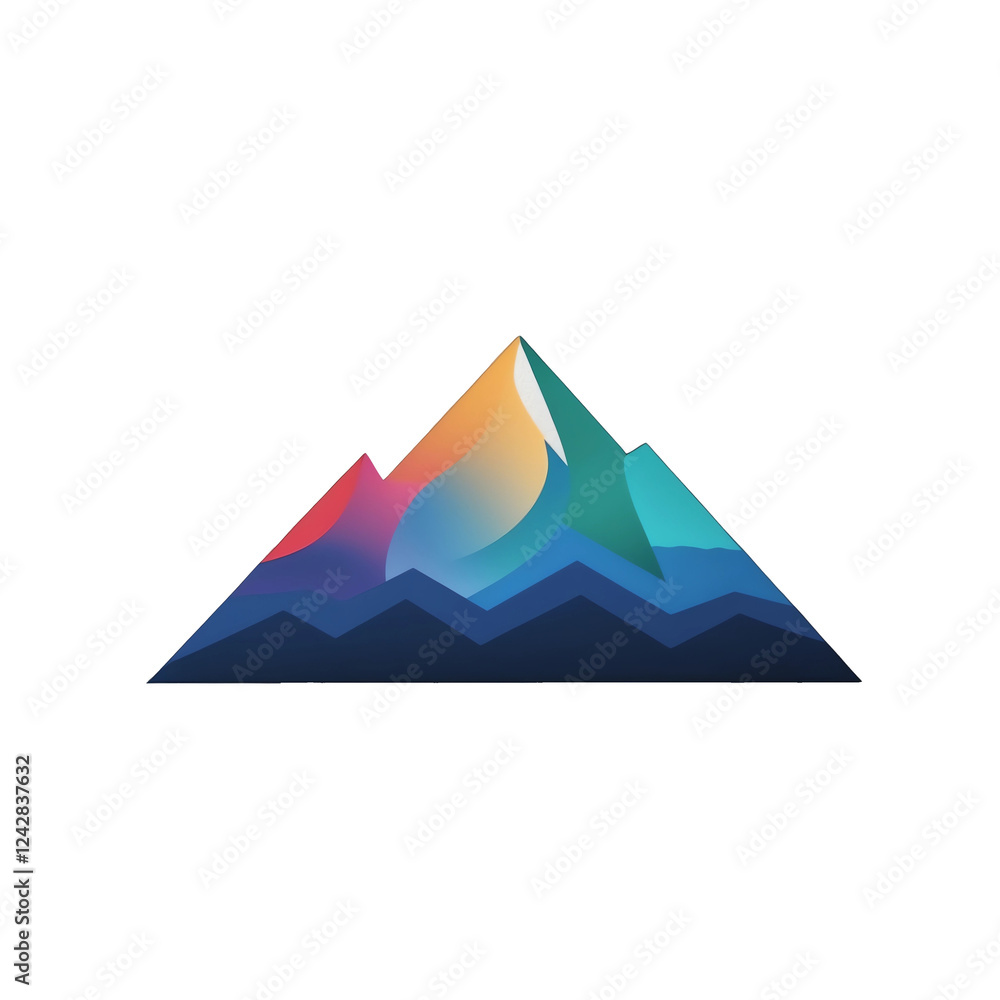 Colorful Transparent PNG Illustration of a Mountain Colorful Transparent PNG Illustration of a Mountain