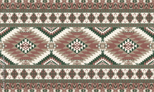 American tribal ethnic native pattern.Traditional Navajo,Aztec,Apache,Southwest and Mexican style fabric pattern.Abstract vector motif pattern.For fabric,clothing,blanket,carpet,woven,wrap,decoration.