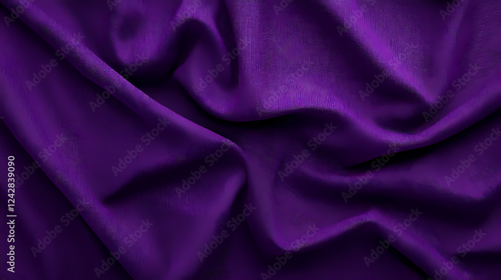 Obraz premium Rich purple fabric draping with elegant folds and textures. Generative AI