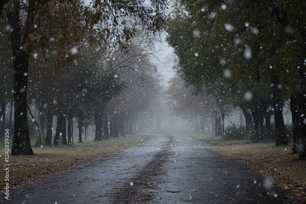 Fototapeta premium Thunderclouds Unleash a Sudden and Violent Hailstorm