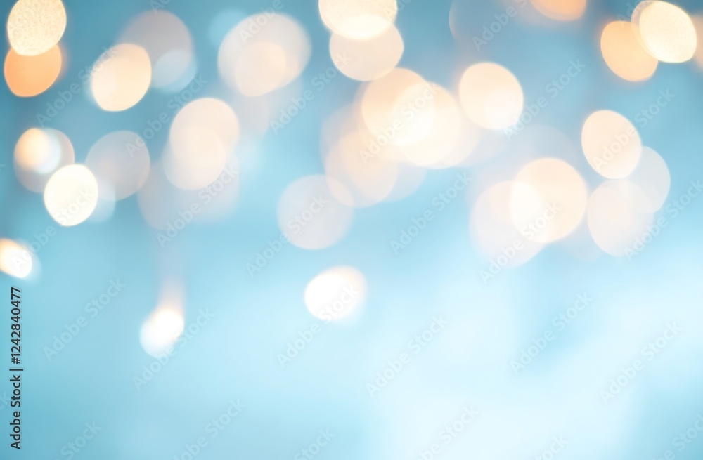 Festive bokeh lights, blue background, celebration, design Festive bokeh lights, blue background, celebration, design