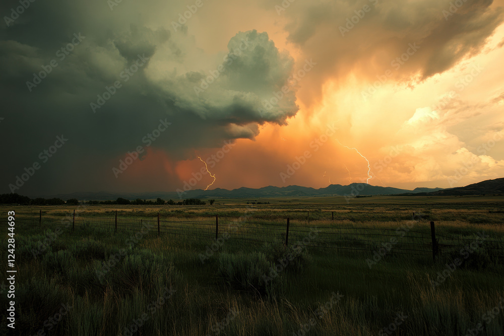 Massive Lightning Strike Hits Open Field Massive Lightning Strike Hits Open Field