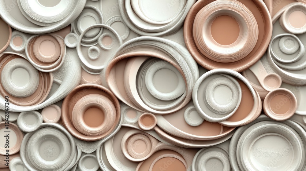 Abstract Neutral Tones Circular Art Design Abstract Neutral Tones Circular Art Design