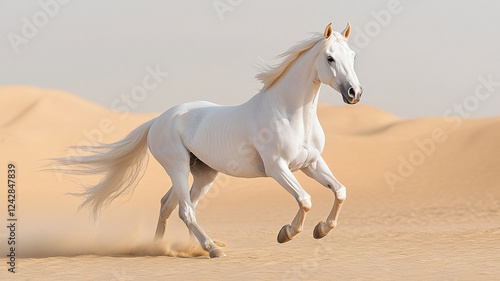 White horse in the desert