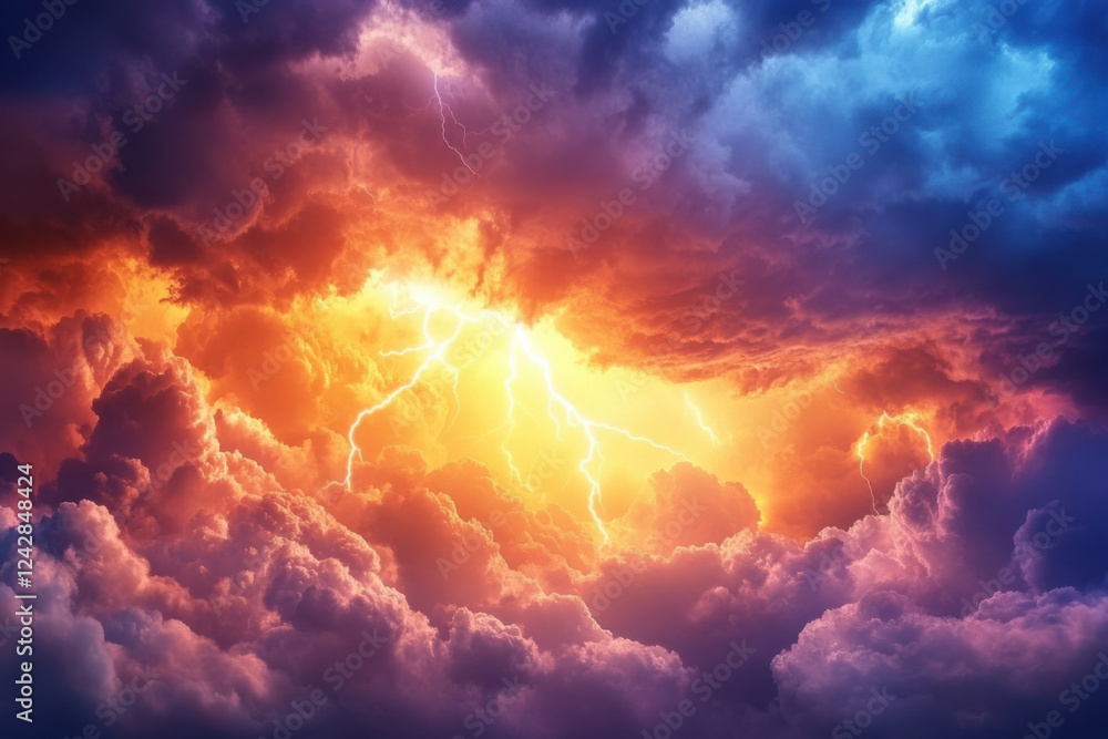 Intense Lightning Bolt Strikes During a Powerful Storm Intense Lightning Bolt Strikes During a Powerful Storm