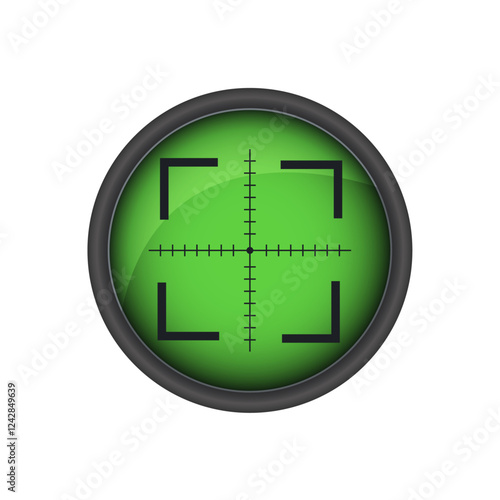 vector round green sight with a center for hitting the target
