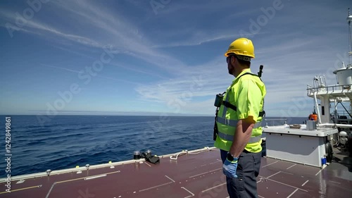 Ocean Worker on Vessel Deck
