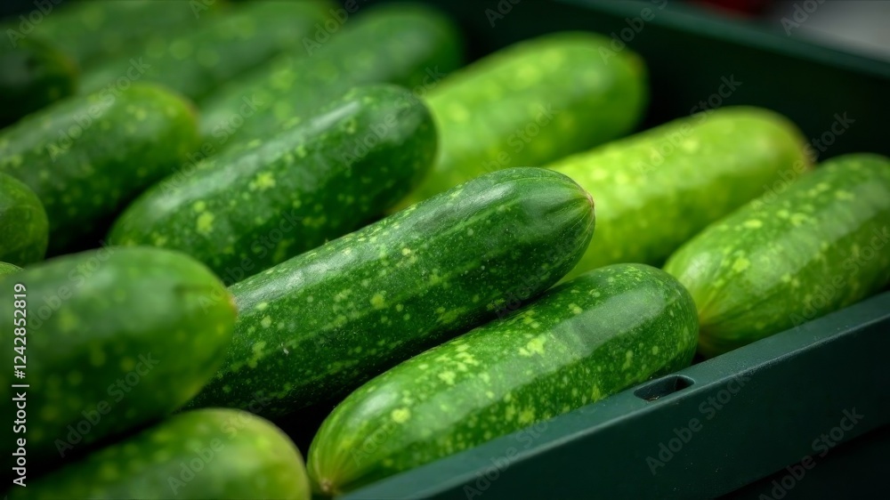 There are many cucumbers on the counter in the store There are many cucumbers on the counter in the store