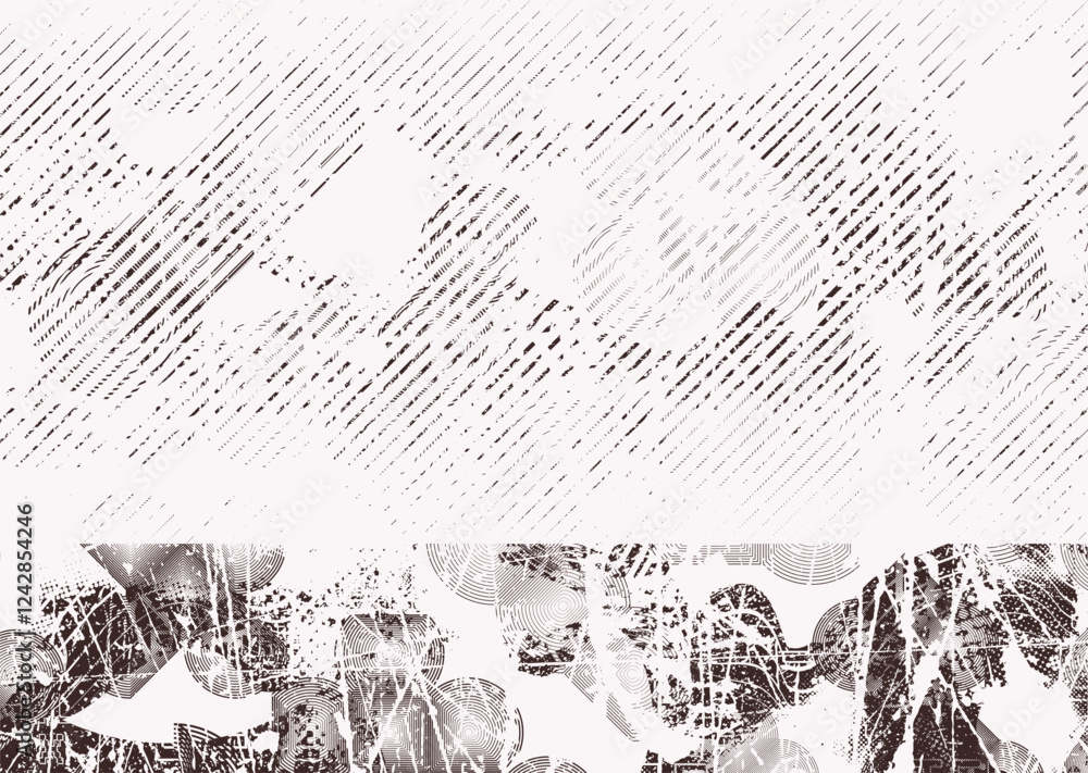 Obraz premium Background with glitch distorted grunge textures . grunge background texture with halftone dots, glitched shapes, textures and lines .Screen print vector background with grunge textured surface.
