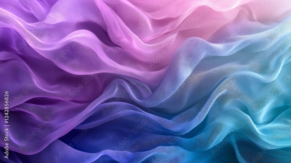 Fototapeta premium Soft pastel fabric flows gently creating a dreamy gradient. AI Generated