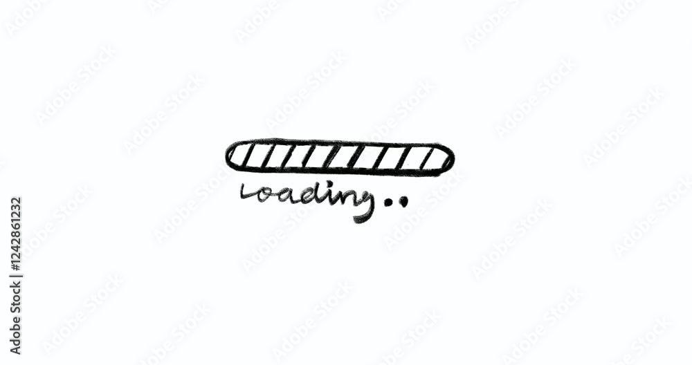 Loading Bar Scribble Pencil Style Black And White Animation Loading Bar Scribble Pencil Style Black And White Animation