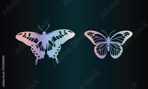 Flat butterflies flying background