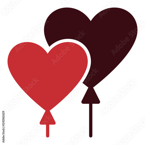 Heart balloons vector love and passionate emotion modern symbol