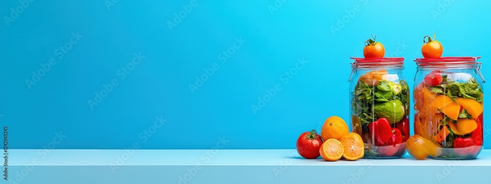 Fototapeta premium A concept ad for reusable food storage products