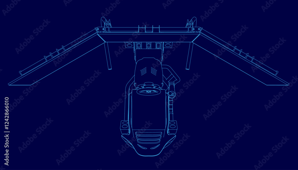 A blue computer monitor with a steering wheel and a blue chair. The chair is positioned in front of the monitor. Game simulator outline A blue computer monitor with a steering wheel and a blue chair. The chair is positioned in front of the monitor. Game simulator outline