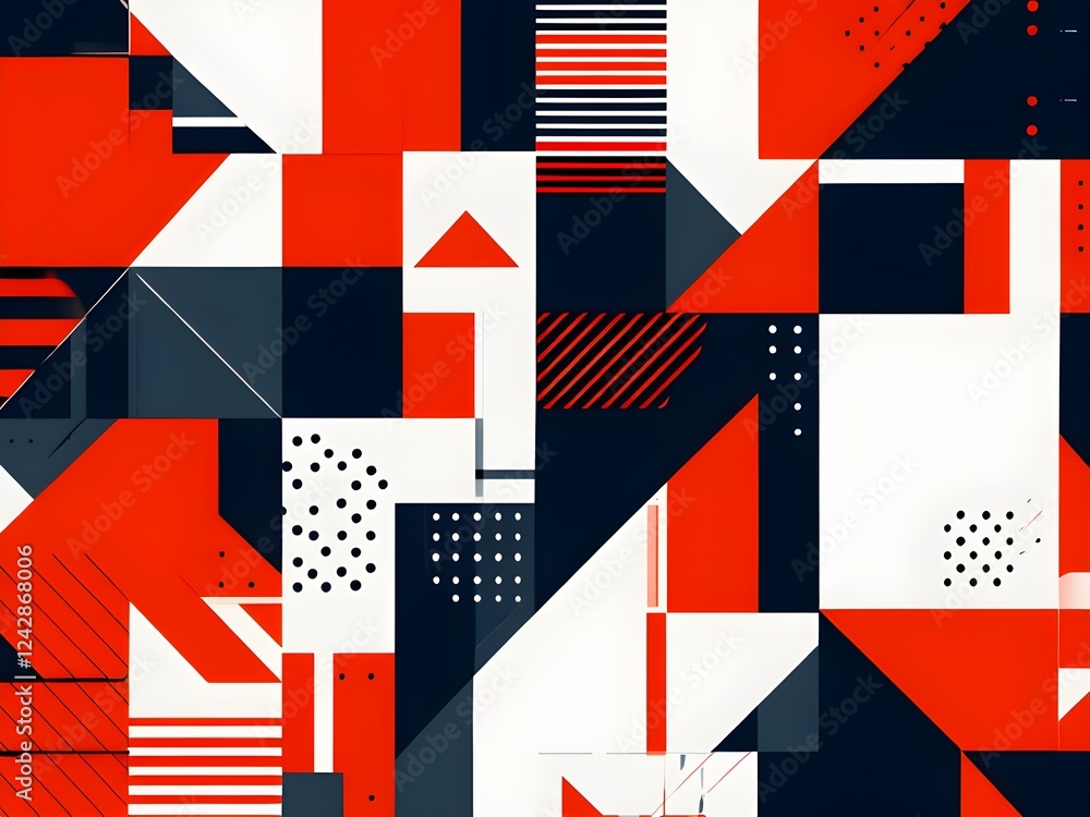 vibrant modern art illustration featuring an array of geometric shapes and bold contrasting colors vibrant modern art illustration featuring an array of geometric shapes and bold contrasting colors