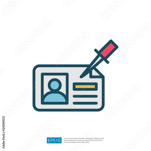 Identity Card With Syringe Symbol Representing Vaccination And Healthcare For Education Purposes In Modern Design