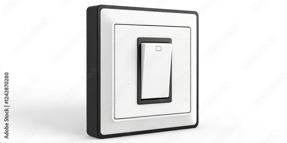 White and black light switch with a narrow black border, simple design, narrow black border, modern electronics, minimalist decor, wireless remote control White and black light switch with a narrow black border, simple design, narrow black border, modern electronics, minimalist decor, wireless remote control