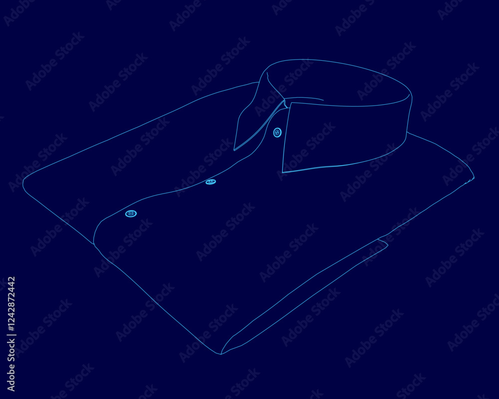 Fototapeta premium A blue shirt with a collar and buttons.