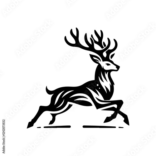 Wallpaper Mural beautiful horned deer logo design Torontodigital.ca