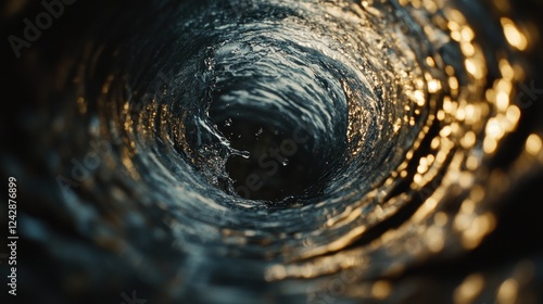 Wallpaper Mural Ocean whirlpool swirling, sunset backdrop, nature abstract Torontodigital.ca