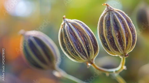 Wallpaper Mural Autumn garden seeds closeup, bokeh background, nature photography, food packaging Torontodigital.ca