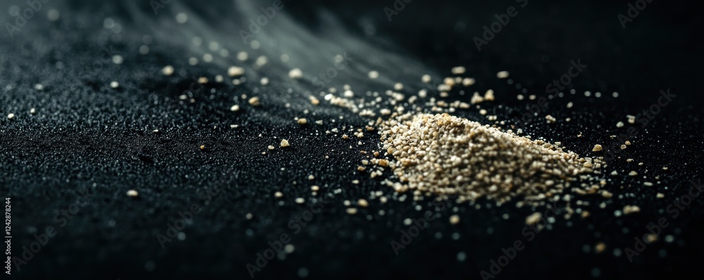 Obraz premium Steaming spice pile on dark surface, culinary background