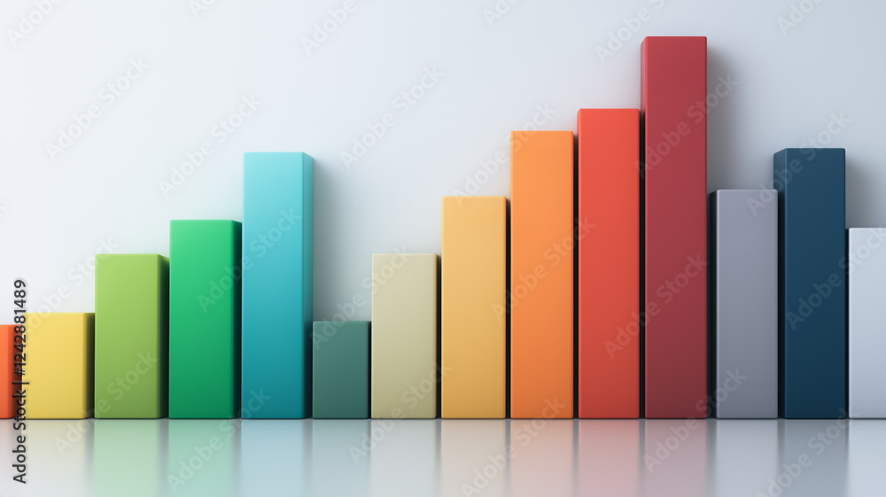 a colorful bar chart graph showing growth and progress. a colorful bar chart graph showing growth and progress.