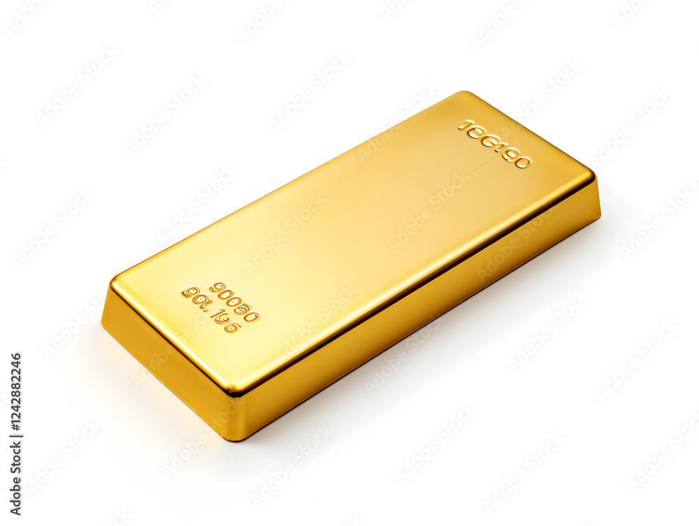 Shiny Gold Bar on White Background Shiny Gold Bar on White Background
