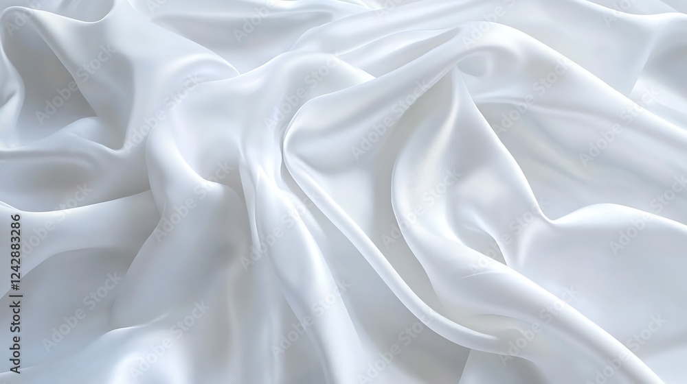 Fototapeta premium White silk fabric folds, elegant drape