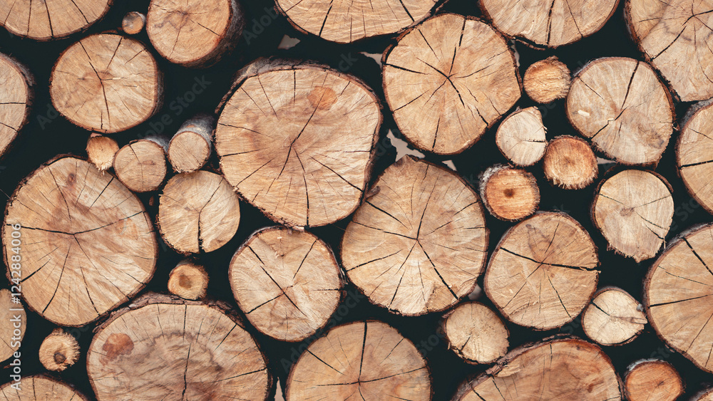 Fototapeta premium Wood background. Texture, Tree stump wooden background. 