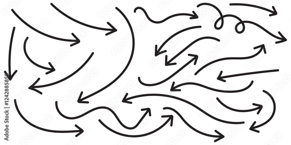Simple Hand-Drawn Arrow Set Black Vector. Hand drawn brush vector arrows. Hand drawn vector arrow set. Set of simple lines hand drawn black arrows in various style. Set of simple of hand drawn black Simple Hand-Drawn Arrow Set Black Vector. Hand drawn brush vector arrows. Hand drawn vector arrow set. Set of simple lines hand drawn black arrows in various style. Set of simple of hand drawn black